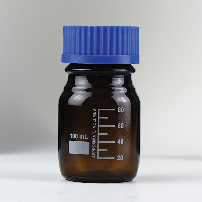 Blue Cover Reagent Bottle Amber